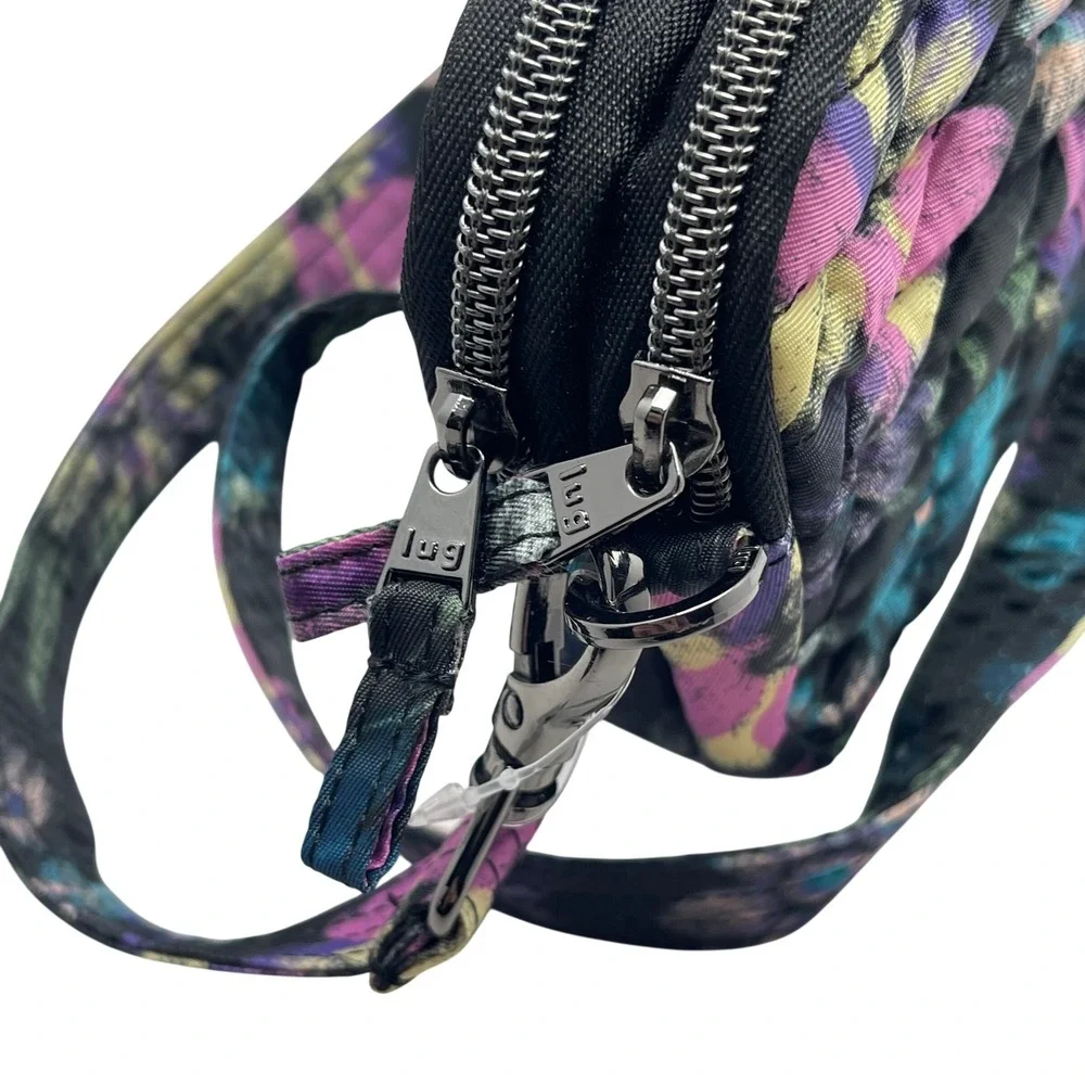 Lug Crossbody Bag NWOT Coupe Convertible‎ Quilted Bloom Black Floral Small